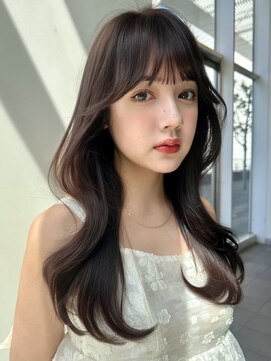 バイオレット 横浜店(Violet) レイヤーカットくびれヘア顔まわりカットショコラブラウンKA-94