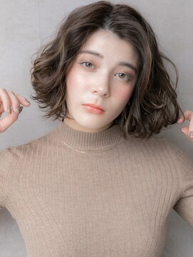 カバーヘアアンドスパ ブリス 浦和(COVER HAIR&SPA bliss) ダークアッシュドライパーマかきあげボブパーマX浦和30代40代