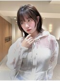 ボブ/くびれミディ/ミルクブラウン/シースルー/30代40代50代銀座