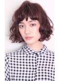 安田成美風ウェーブボブ　20代30代40代 小顔　大人可愛い