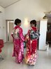 振り袖着付け+ヘアセット￥13600→￥12600お電話にて早朝対応してます