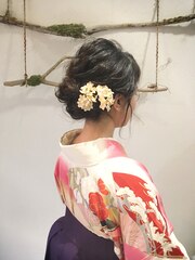 卒業式アンティーク袴でヘアセット