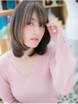 カバーヘア ブリス 北浦和(COVER HAIR bliss) ★斜めバングツヤ髪ハイライト前下がりカール20代30代40代★7