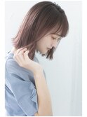 ハイトーンピンクカラーダブルカラーピンク切りっぱなしボブ