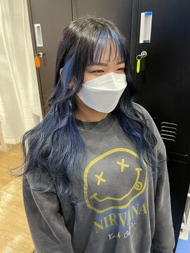 ホワイト 梅田(white) #ブルーブラック×ライトブルー