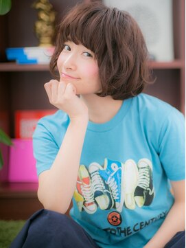 カバーヘアアンドスパ ブリス 浦和(COVER HAIR&SPA bliss) オン眉くせ毛風切りっぱなし小顔Aラインボブc5浦和20代30代40代