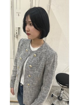 ヘアデザイン ソラ(Sola) リバースカールボブ×フェイスレイヤー×黒髪暗髪