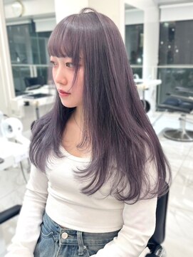 ランテルディ 渋谷(LANTERDIT) ラベンダーアッシュ　透明感　ケアブリーチ　ロング　レイヤー