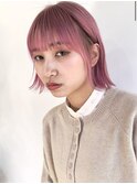 切りっぱなしボブダブルカラー肩上ボブ