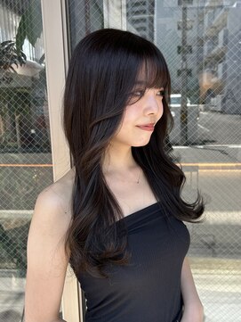 クム 横浜(qumu) 【qumu 横浜】くすみダークブラウン×顔まわりレイヤー