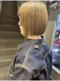 20代30代40代ストレートボブアゴラインライトベージュ