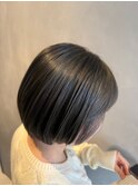 小顔かわいいシルエットのショートボブ 髪質ケアカラー