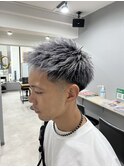 アップバングショート／シルバーショート／爽やかヘア