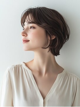 e.m.a プレミアムビューティーサロン 栄駅店(e.m.a PREMIUM BEAUTY SALON) ショートボブ/ショート/イメチェン/髪型