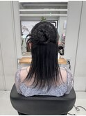 ウルフヘアのストレートハーフアップカチモリアレンジ【清板】