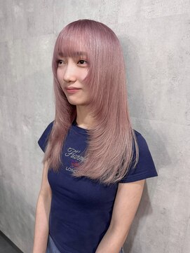 ラベル 渋谷(LAVEL) ハイトーンピンクベージュざくざくレイヤー韓国レイヤー