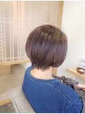ショートボブ&シルバーブラウンカラー
