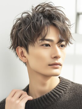 カットもパーマもイケメンパラダイス Men's天王寺 柔らか質感・ニュアンス無造作ショート