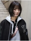 ハッシュボブ/顔周りレイヤーカット/地毛風カラー