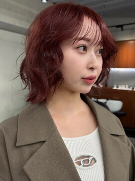 ニコ トウキョウ 渋谷(nico TOKYO) ダブルカラーチェリーレッドラベンダーパープル韓国レイヤーボブ