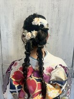 ワークスヘアー(WORKS HAIR)&nbsp;ツインポニー 編みおろし