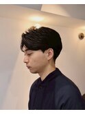 爽やかセンターパート×ツーブロック清潔感カットメンズカット