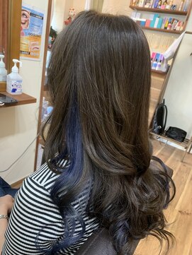 シェリールアミー(Cherir Amie) オリーブグレージュ×ディープブルー☆