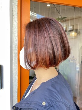 ココ スムス(coco sumusu) 前下がりボブ×オレンジカラー