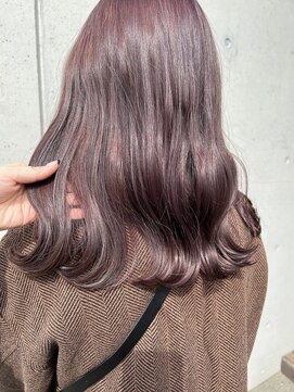 アチーブ ヘア デザイン(achieve hair design) ガーリーツヤ髪ハイトーンピンクブラウン ウェーブロング