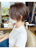 30代、40代/丸みくびれショートボブ×白髪染めハイライト/大宮
