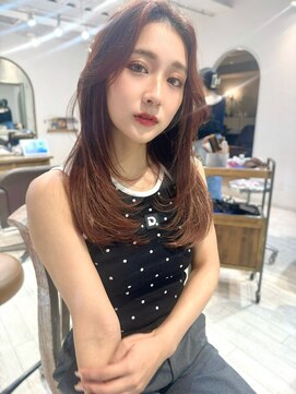 レイラバイアフロート 吉祥寺(Lila by afloat) 顔まわりカット/ピンクブラウン/顔まわりカット/レイヤーカット