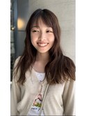 ニュアンスパーマ/ゆるウェーブ/前髪/透明感ブラウン