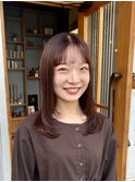 顔周りレイヤー×ほんのりピンクブラウン【田中】
