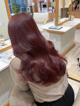 シュヴー 浦安店(CHEVEUX) 7トーン ワインレッド×レイヤーカット