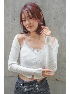 フリック 京都河原町店(FLICK) 小顔に見えるボブ/髪質改善/イルミナカラー/ワインレッド/河原町