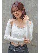 フリック 京都河原町店(FLICK) 小顔に見えるボブ/髪質改善/イルミナカラー/ワインレッド/河原町