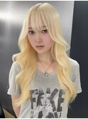 H61韓国ヘアミルクティーカラーブロンドハイトーンケアブリーチ