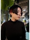 インナーカラー×ツーブロック×ハンサムショート