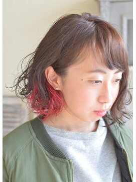 ワークスヘアー(WORKS HAIR) ピンク×パーマ