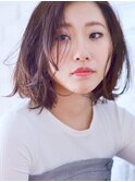 【Rosso十日市】　外国人カラー☆丸みボブで小顔見せ