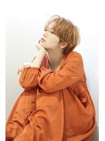 クラン 岡本(Chlan) ヘルシースタイル☆ハイトーンベージュ×小顔マニッシュショート
