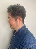 メンズ/ツーブロックショート/グレー
