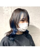 ガルボヘアー 名古屋栄店(garbo hair)&nbsp;#インナーカラー#プルエクステ#ブルー#10代#20代#名古屋
