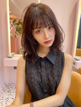 ボタン シブヤ(VOTAN SHIBUYA) ブリーチなしピンクカラー/渋谷/韓国ヘア/顔まわり/レイヤー