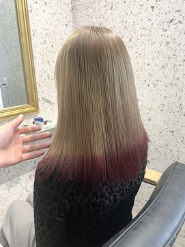 ラニヘアサロン(lani hair salon) ミルクティー×裾ワインレッド