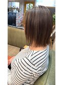 『京都 山科 ルーナヘアー』細めハイライトカラー ボブ  草木