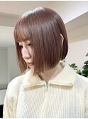 ウルフレイヤーボブ長めボブ切りっぱなしボブ20代30代ハイトーン