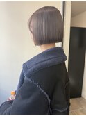 顎ラインボブ×ベージュカラー