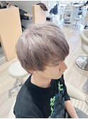 メンズショート/ブリーチ有グレージュカラー/ハイトーンカラー