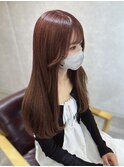 【ピンクブラウン】髪質改善カラー×シールエクステ